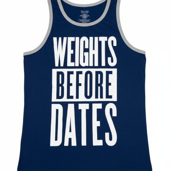 Weights Before Dates Bioworld Workout Tank Top SZ Mens Medium - Picture 1 of 7